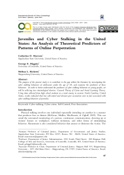 Juveniles and Cyber Stalking in the United States