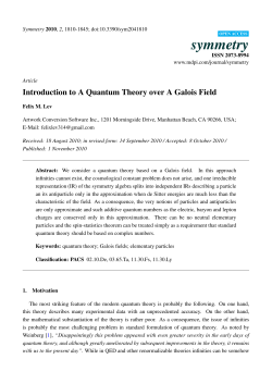 Introduction to A Quantum Theory over A Galois Field