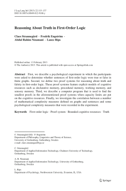 Reasoning About Truth in First