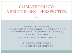 climate policy: a second-best perspective
