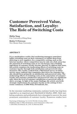 Customer perceived value, satisfaction, and loyalty