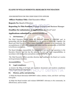 Officer Position Title - Elaine M Wells Dementia Research Foundation