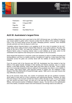 ALB 30: Australasia`s largest firms