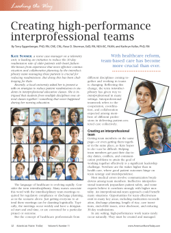 Creating high-performance interprofessional teams