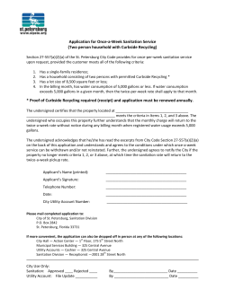 Application for Once-a-Week Sanitation Service (Two person
