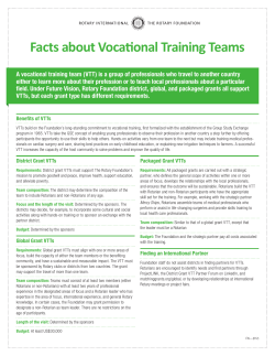 Facts about Vocational Training Teams (VTT)