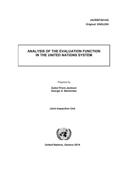 analysis of the evaluation function in the united nations