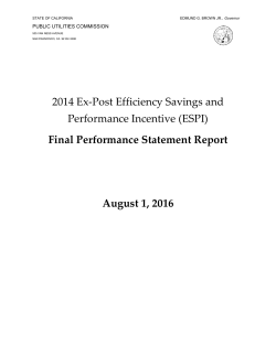 Final Performance Statement Report August 1, 2016