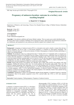 Pregnancy of unknown location: outcome in a tertiary care teaching