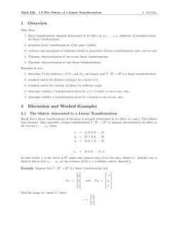 on Linear Transformations - University of St. Thomas