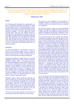 The Principal-Agent Problem in Development Assistance and its