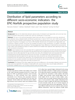 Distribution of lipid parameters according to different socio