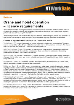 Crane and hoist operations licence requirements