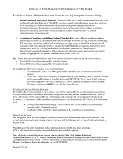 2016-2017 School Social Work Service Delivery Model