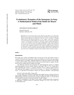Evolutionary Dynamics of the Insurgency in Iraq: A