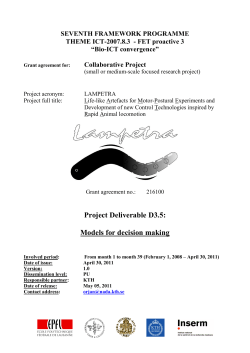 Project Deliverable D3.5: Models for decision making