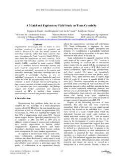 A Model and Exploratory Field Study on Team Creativity