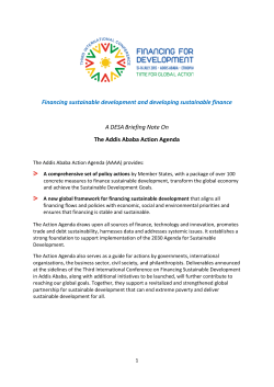 DESA Briefing Note on the Addis Ababa Action Agenda