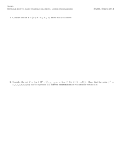 Extreme points, basic feasible solutions, linear programming