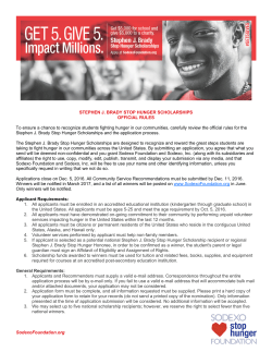 SodexoFoundation.org STEPHEN J. BRADY STOP HUNGER