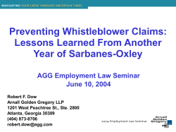 Sarbanes-Oxley Act - Arnall Golden Gregory LLP