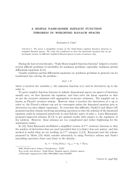 A SIMPLE NASH-MOSER IMPLICIT FUNCTION THEOREM IN