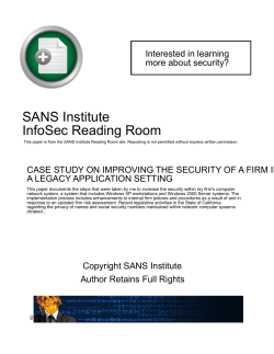 case study on improving the security of a firm in a