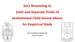 Jury Reasoning presentation - Royal Commission into Institutional