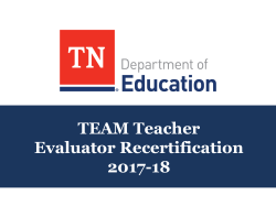 TEAM Teacher Evaluator Recertification 2017-18 - TEAM-TN