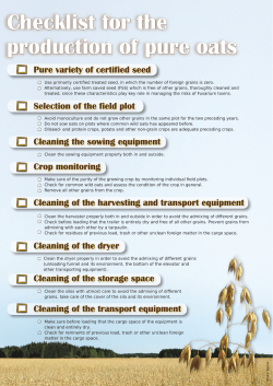 Checklist for the production of pure oats