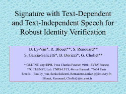 score - Biometrics at TELECOM SudParis