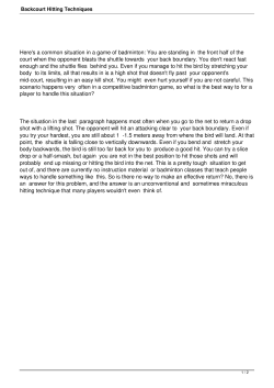 Backcourt Hitting Techniques