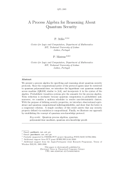 A Process Algebra for Reasoning About Quantum Security