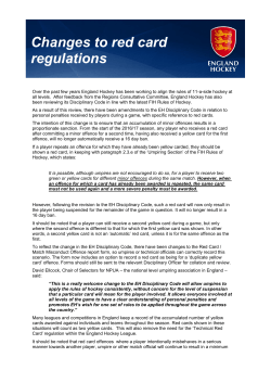 Changes to red card regulations