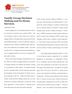 Family Group Decision Making and In-Home
