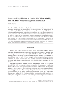 Punctuated Equilibrium in Limbo: The Tobacco Lobby and US State