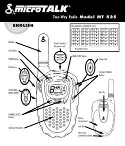 ENGLISH Two-Way Radio Model MT 525