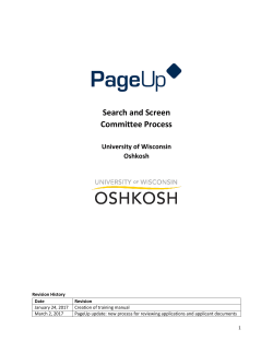 Search and Screen Committee Process - Human Resources