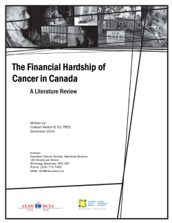 The Financial Hardship of Cancer in Canada