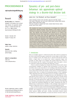 and post-choice behaviour: rats approximate optimal strategy in a
