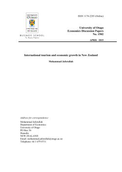 International tourism and economic growth in New Zealand