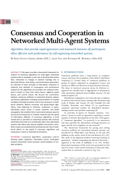 Consensus and Cooperation in Networked Multi