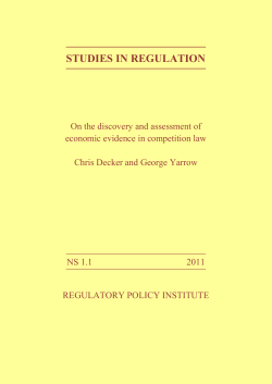 Studies NS 1 1 (3) - Regulatory Policy Institute