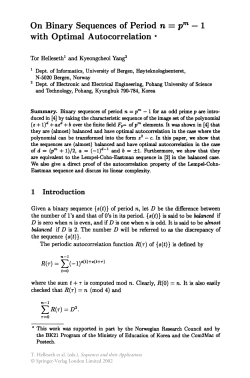 On Binary Sequences of Period n =pm