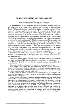 SOME PROPERTIES OF FREE GROUPS