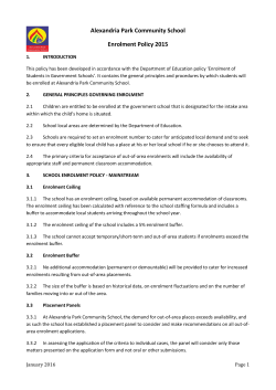 3.8.5 Kindergarten Enrolment - Alexandria Park Community School