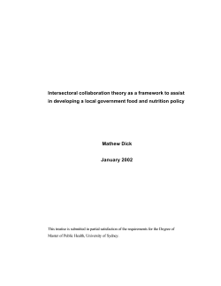 Intersectoral collaboration theory as a framework to assist in