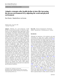 Adaptive strategies after health decline in later life: increasing the