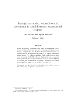 Strategic interaction, externalities and cooperation in social dilemmas