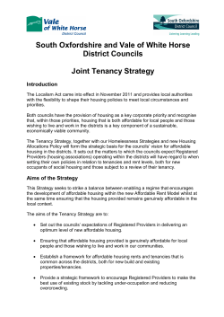 Joint Tenancy Strategy - Vale of White Horse District Council